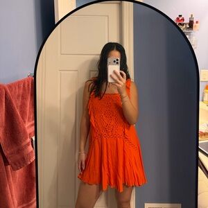 Free People Vibrant Orange Dress